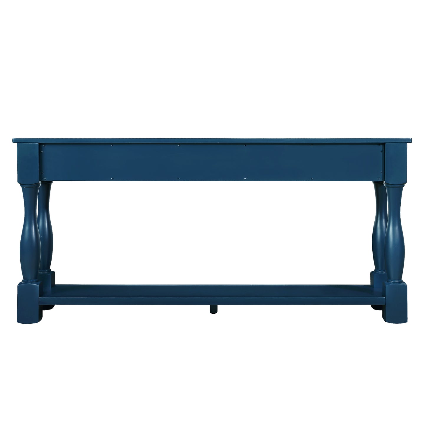 63inch Long Wood Console Table with 3 Drawers and 1 Bottom Shelf for Entryway Hallway Easy Assembly Extra-thick Sofa Table(Navy Blue) image 4