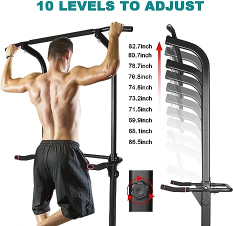 Sport Power Tower Workout Dip Station Pull Up Bar, Height Adjustable Multi-Function Dip Stand for Home Gym Strength Training Fitness Equipment image 4
