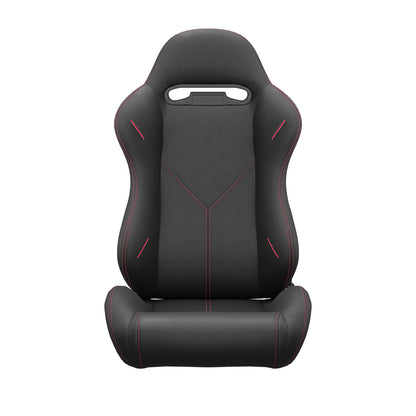 2PC Universal Bucket Racing Seats Stitch PVC Leather Reclinable Carbon Look Leather Black With Adjustor Slider(Not Including Seat Bracket) 1 box of 2 pieces image 5