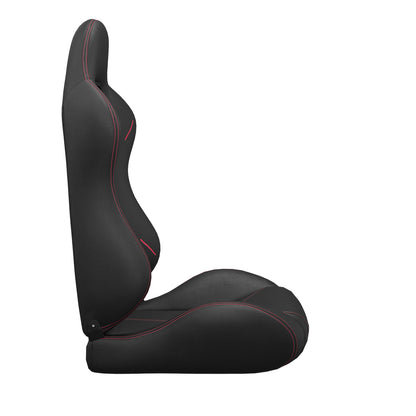 2PC Universal Bucket Racing Seats Stitch PVC Leather Reclinable Carbon Look Leather Black With Adjustor Slider(Not Including Seat Bracket) 1 box of 2 pieces image 10