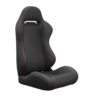2PC Universal Bucket Racing Seats Stitch PVC Leather Reclinable Carbon Look Leather Black With Adjustor Slider(Not Including Seat Bracket) 1 box of 2 pieces image 7