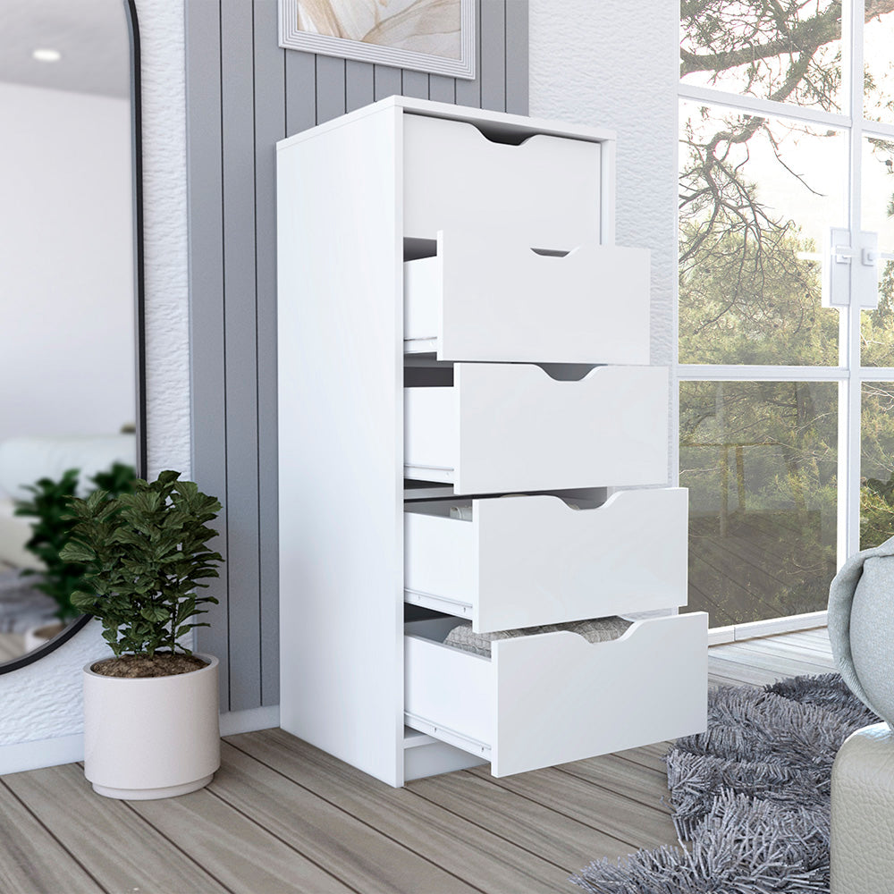 Dresser Kamran, Five Drawer Narrows, White Finish image 2