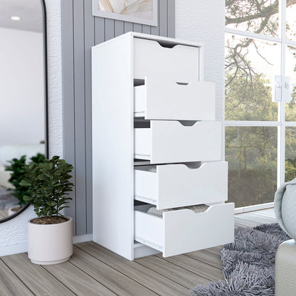 Dresser Kamran, Five Drawer Narrows, White Finish image 2