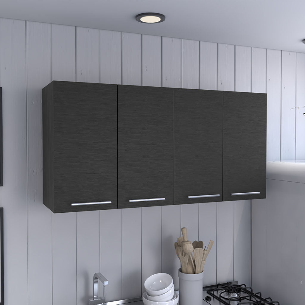 Kitchen Cabinet Durham, Four Doors, Black Wengue Finish image 1