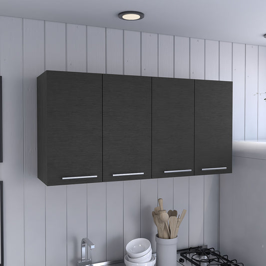Kitchen Cabinet Durham, Four Doors, Black Wengue Finish image 1