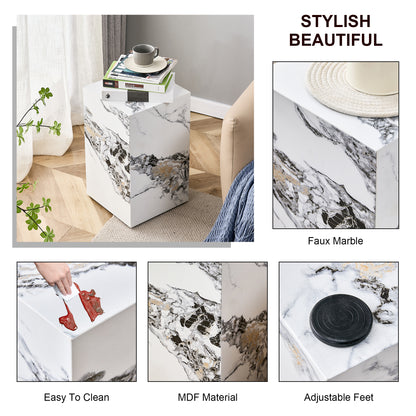 Modern white MDF + sticker material, cube fashion texture design coffee table, suitable for various situations and scenes, is a good choice for home decoration. image 12