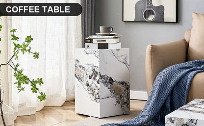 Modern white MDF + sticker material, cube fashion texture design coffee table, suitable for various situations and scenes, is a good choice for home decoration. image 10
