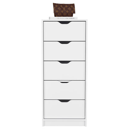 Dresser Kamran, Five Drawer Narrows, White Finish image 7