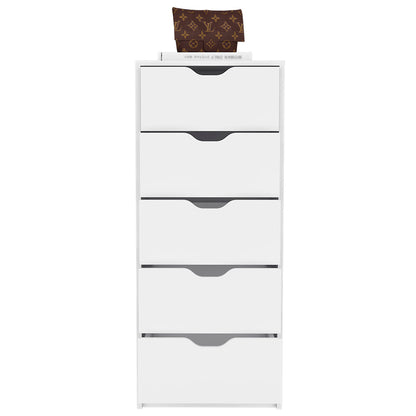 Dresser Kamran, Five Drawer Narrows, White Finish image 4