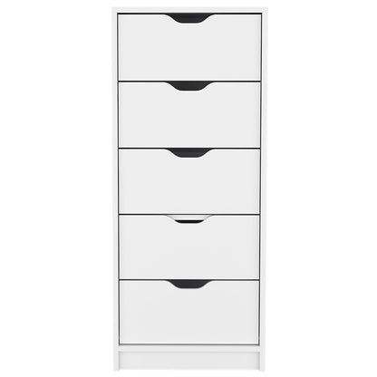 Dresser Kamran, Five Drawer Narrows, White Finish image 3