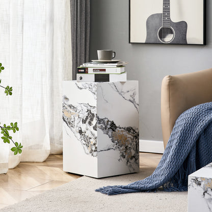 Modern white MDF + sticker material, cube fashion texture design coffee table, suitable for various situations and scenes, is a good choice for home decoration. image 3