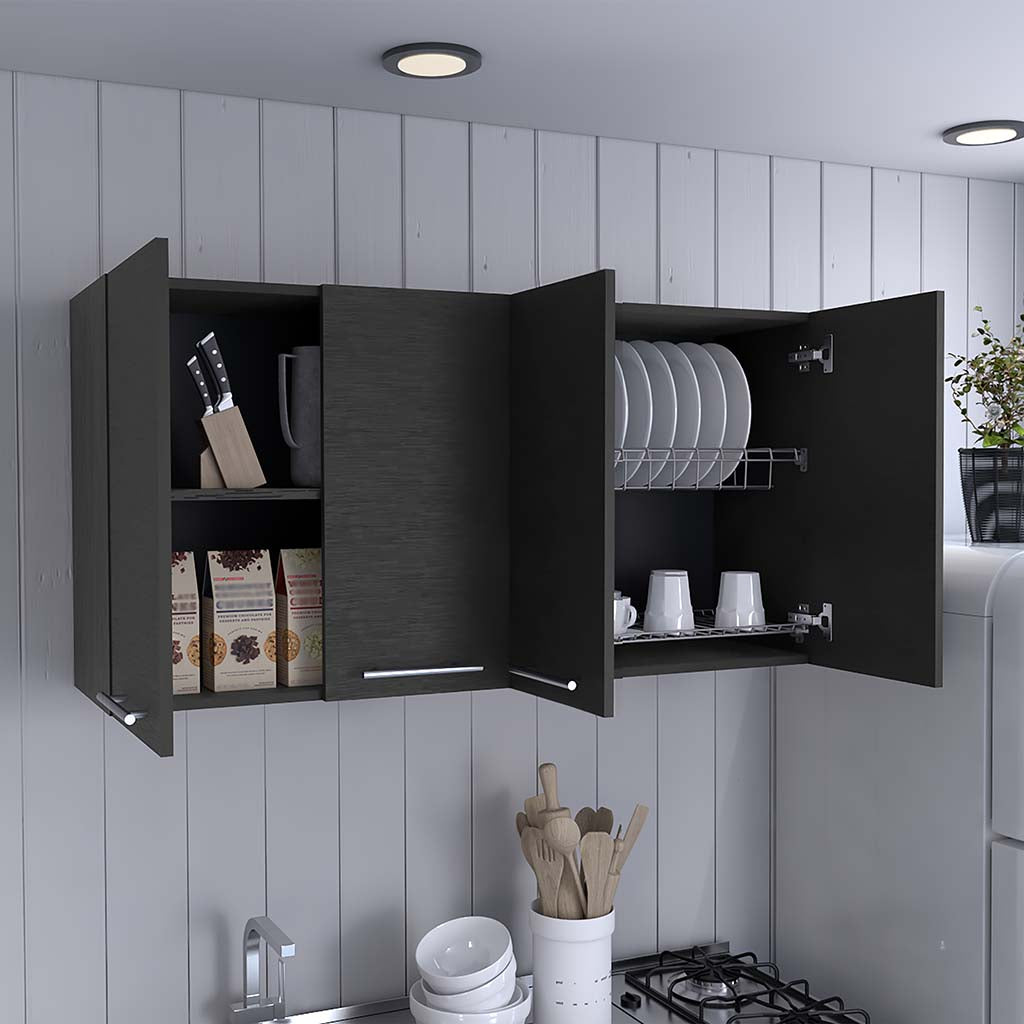 Kitchen Cabinet Durham, Four Doors, Black Wengue Finish image 5