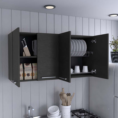Kitchen Cabinet Durham, Four Doors, Black Wengue Finish image 5