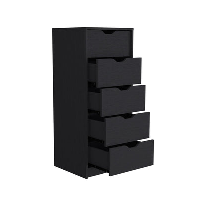 Dresser Kamran, Five Drawers Narrow, Black Wengue Finish image 2