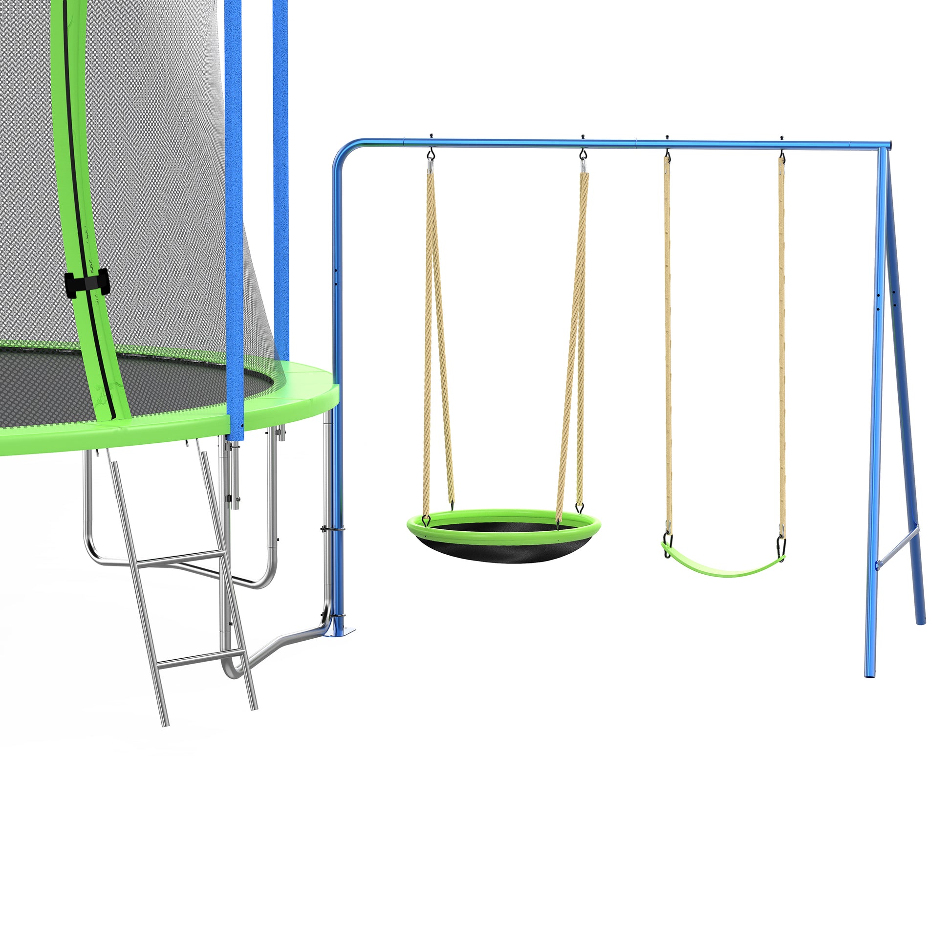 12FT Trampoline with Slide and Swings, ASTM Approved Large Recreational Trampoline with Basketball Hoop and Ladder,Outdoor Backyard Trampoline with Net, Capacity for Kids and Adults image 4