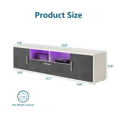 FashionTV Stand TV Cabinet - LED Light Console for Living Room & Bedroom
