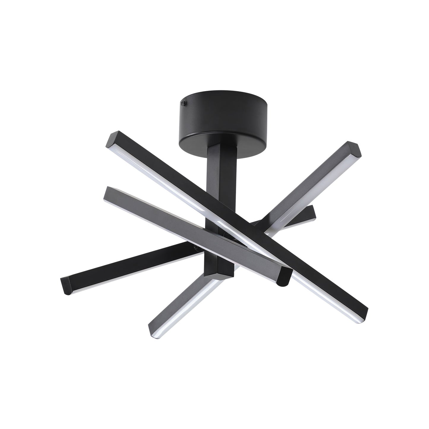12 Inch Modern LED Ceiling Light, Geometric Starburst Design with Black Finish for Living Room, Bedroom, and Hallways image 11
