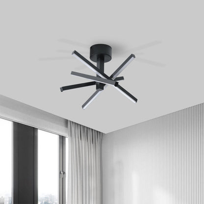 12 Inch Modern LED Ceiling Light, Geometric Starburst Design with Black Finish for Living Room, Bedroom, and Hallways image 5