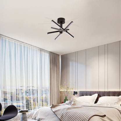 12 Inch Modern LED Ceiling Light, Geometric Starburst Design with Black Finish for Living Room, Bedroom, and Hallways image 4