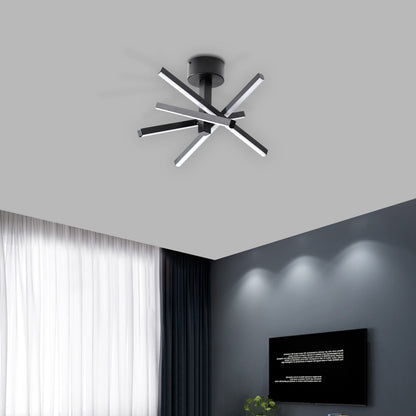 12 Inch Modern LED Ceiling Light, Geometric Starburst Design with Black Finish for Living Room, Bedroom, and Hallways image 6