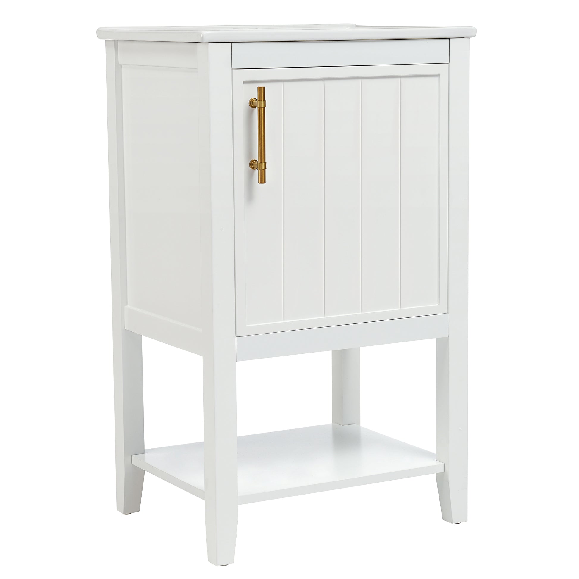 20" Bathroom Vanity with Sink, Bathroom Cabinet with Soft Closing Door, Storage Rack and Open Shelf, White(Old SKU:WF308492AAK/N725P220604K) image 10