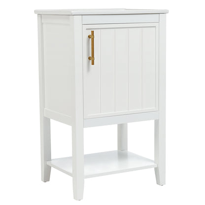 20" Bathroom Vanity with Sink, Bathroom Cabinet with Soft Closing Door, Storage Rack and Open Shelf, White(Old SKU:WF308492AAK/N725P220604K) image 10