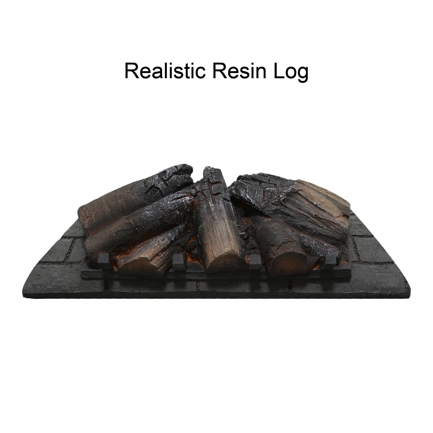 26 inch infrared quartz heater fireplace insert -woodlog version with brick image 10