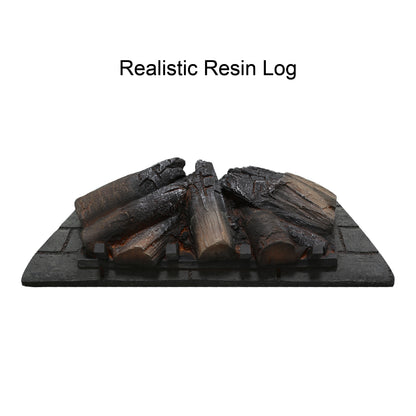 26 inch infrared quartz heater fireplace insert -woodlog version with brick image 10