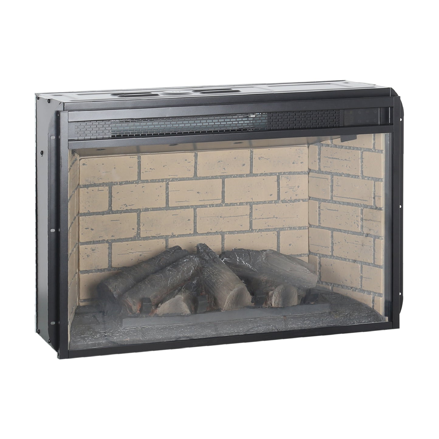 26 inch infrared quartz heater fireplace insert -woodlog version with brick image 8