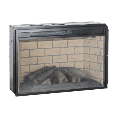 26 inch infrared quartz heater fireplace insert -woodlog version with brick image 8