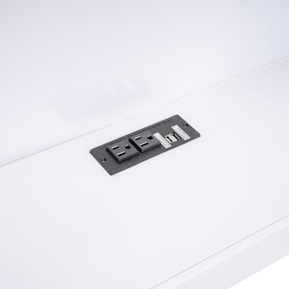 Twin Size Daybed with Trundle, Storage Cabinets and USB Ports, White image 7