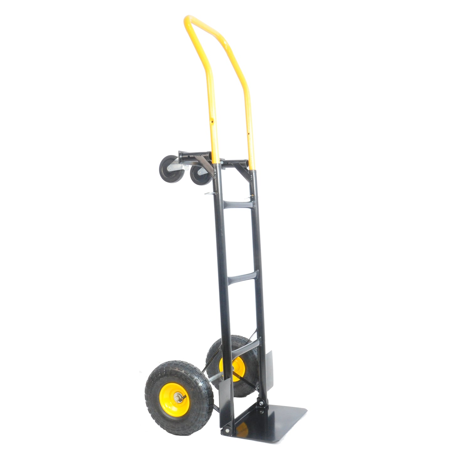 HT1006BK-YL Hand Truck Dual Purpose 2 Wheel Dolly Cart and 4 Wheel Push Cart with Swivel Wheels 330 Lbs Capacity Heavy Duty Platform Cart for Moving/Warehouse/Garden/Grocery image 12