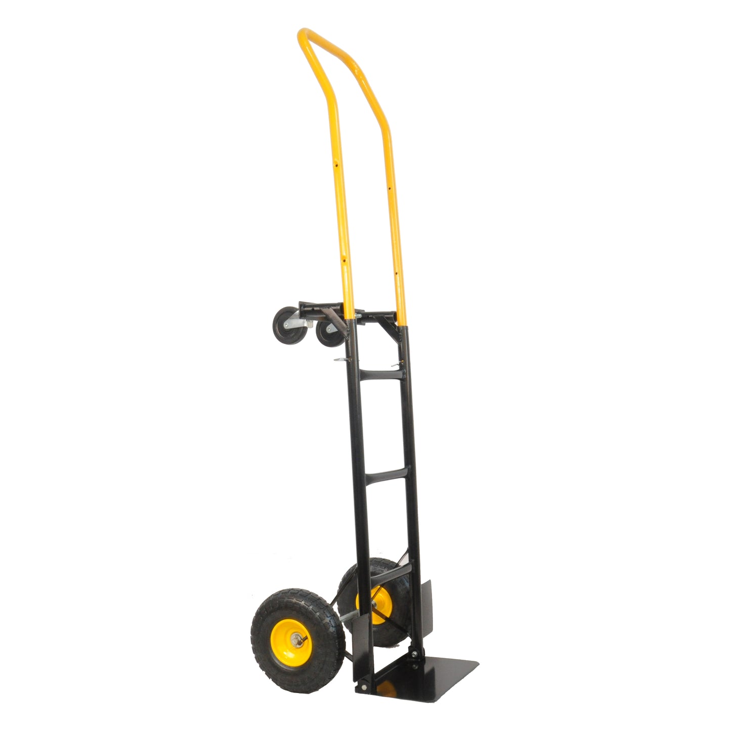HT1006BK-YL Hand Truck Dual Purpose 2 Wheel Dolly Cart and 4 Wheel Push Cart with Swivel Wheels 330 Lbs Capacity Heavy Duty Platform Cart for Moving/Warehouse/Garden/Grocery image 11