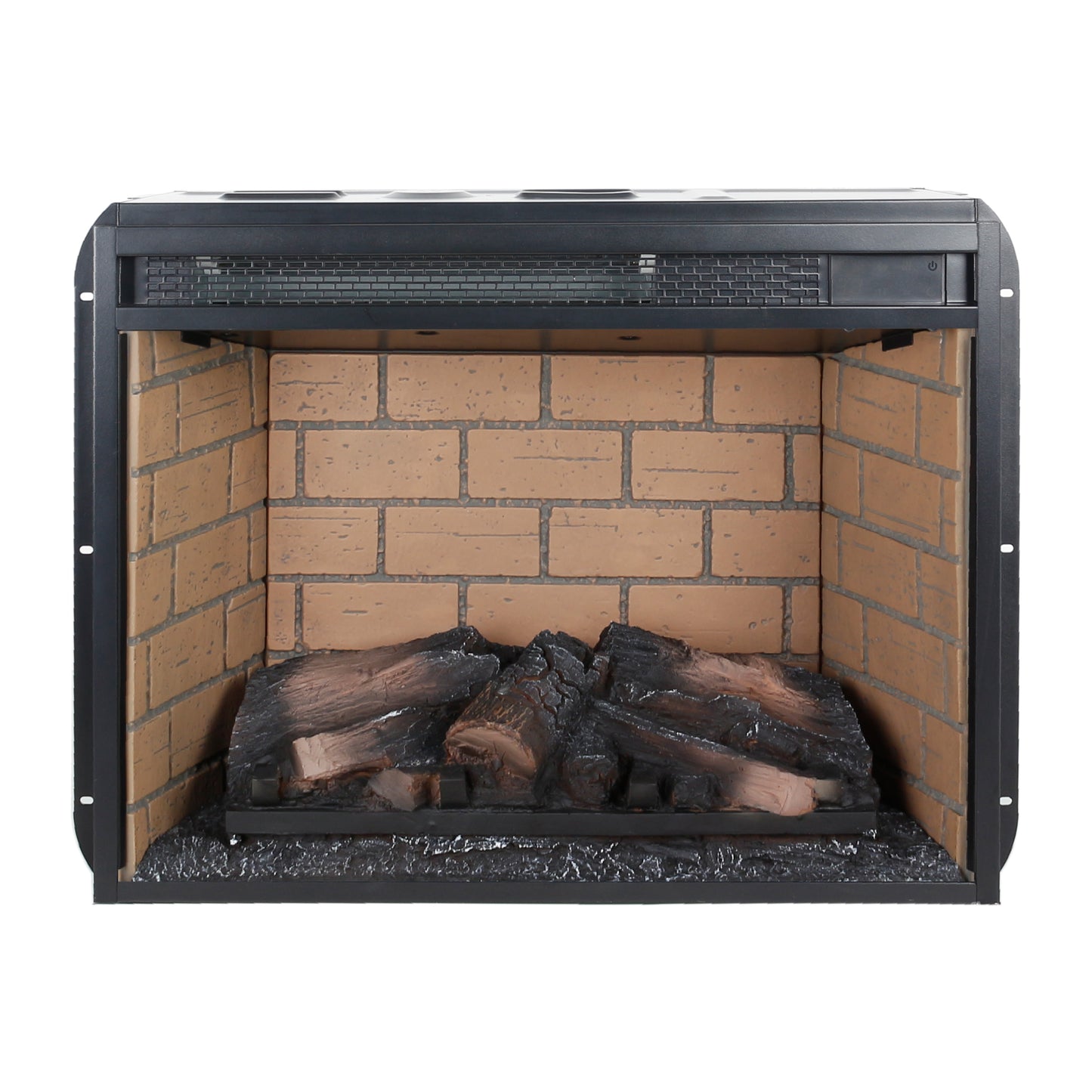 23 inch infrared quartz heater fireplace insert -woodlog version with brick image 8