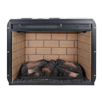 23 inch infrared quartz heater fireplace insert -woodlog version with brick image 8