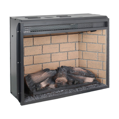 23 inch infrared quartz heater fireplace insert -woodlog version with brick image 10