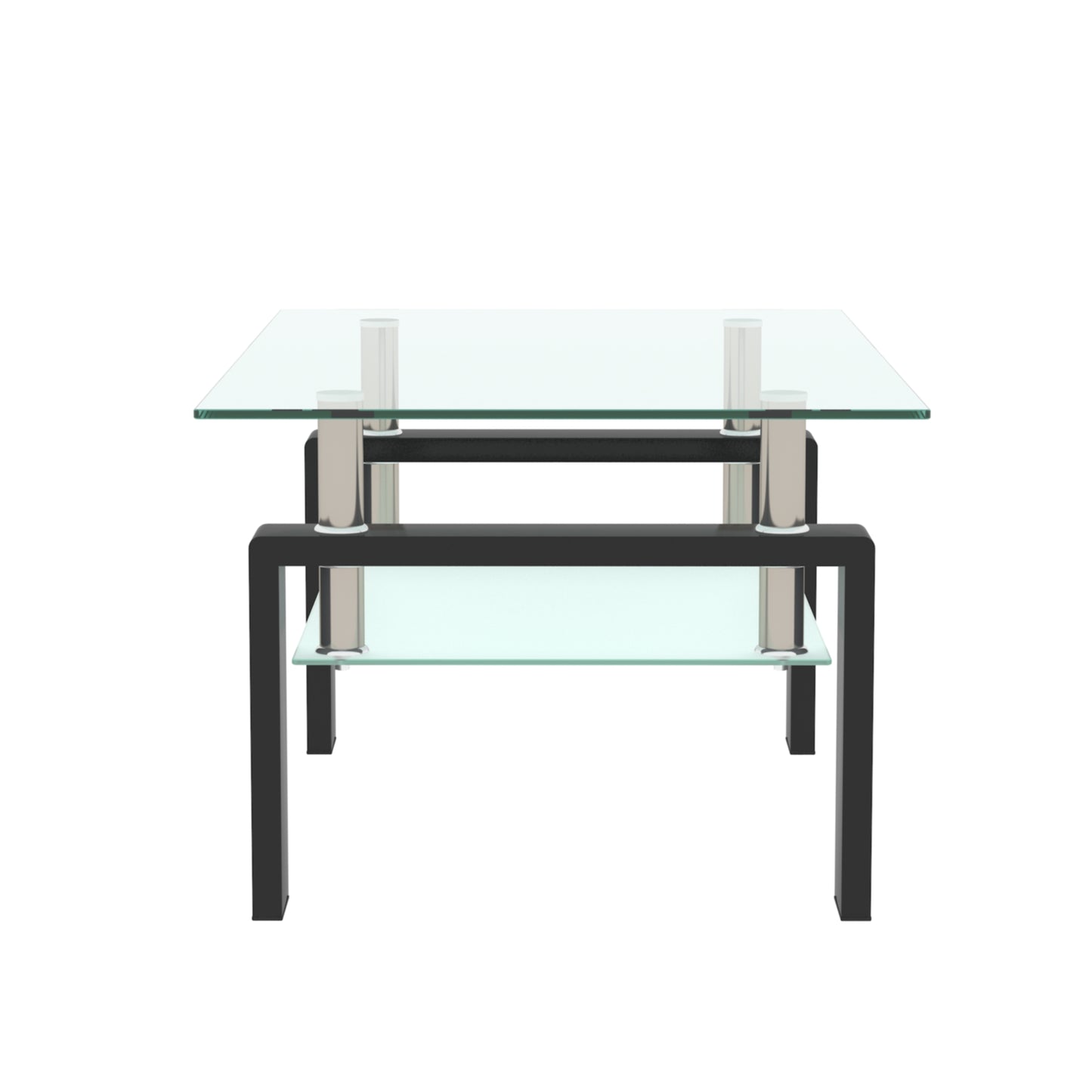 Rectangle Glass Coffee Table, Clear Coffee Table, Modern Side Center Tables for Living Room, Living Room Furniture (Old Sku:W24135188) image 6