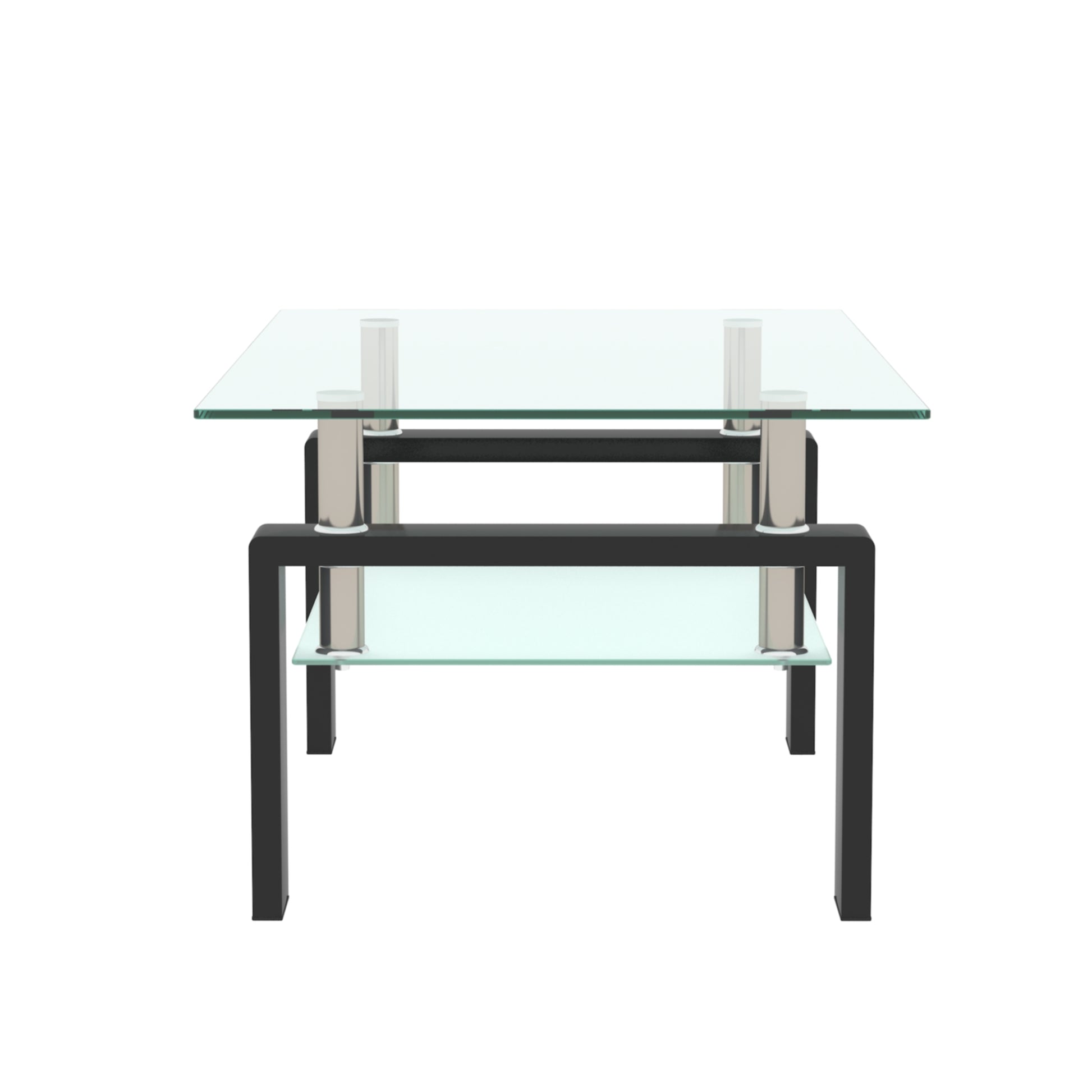 Rectangle Glass Coffee Table, Clear Coffee Table, Modern Side Center Tables for Living Room, Living Room Furniture (Old Sku:W24135188) image 6