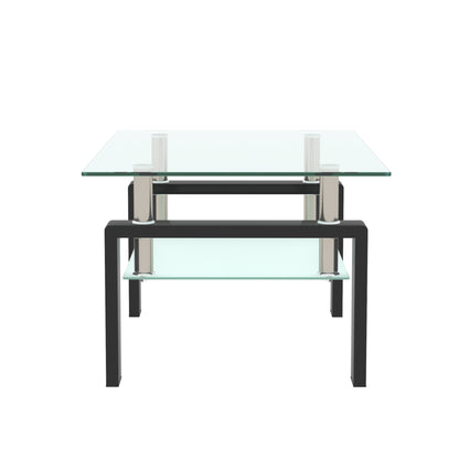 Rectangle Glass Coffee Table, Clear Coffee Table, Modern Side Center Tables for Living Room, Living Room Furniture (Old Sku:W24135188) image 6
