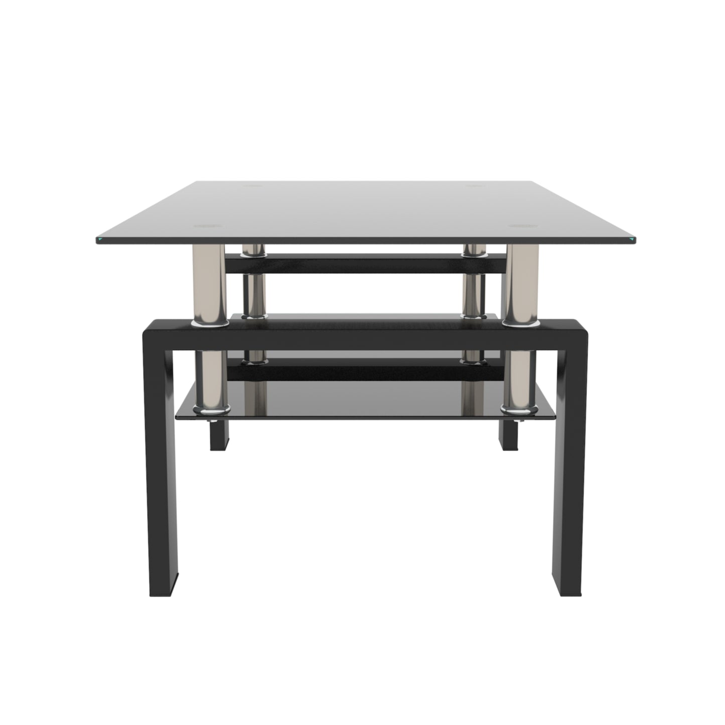 Rectangle Black Glass Coffee Table, Clear Coffee Table,Modern Side Center Tables for Living Room,Living Room Furniture (Old Sku:W24138125) image 6
