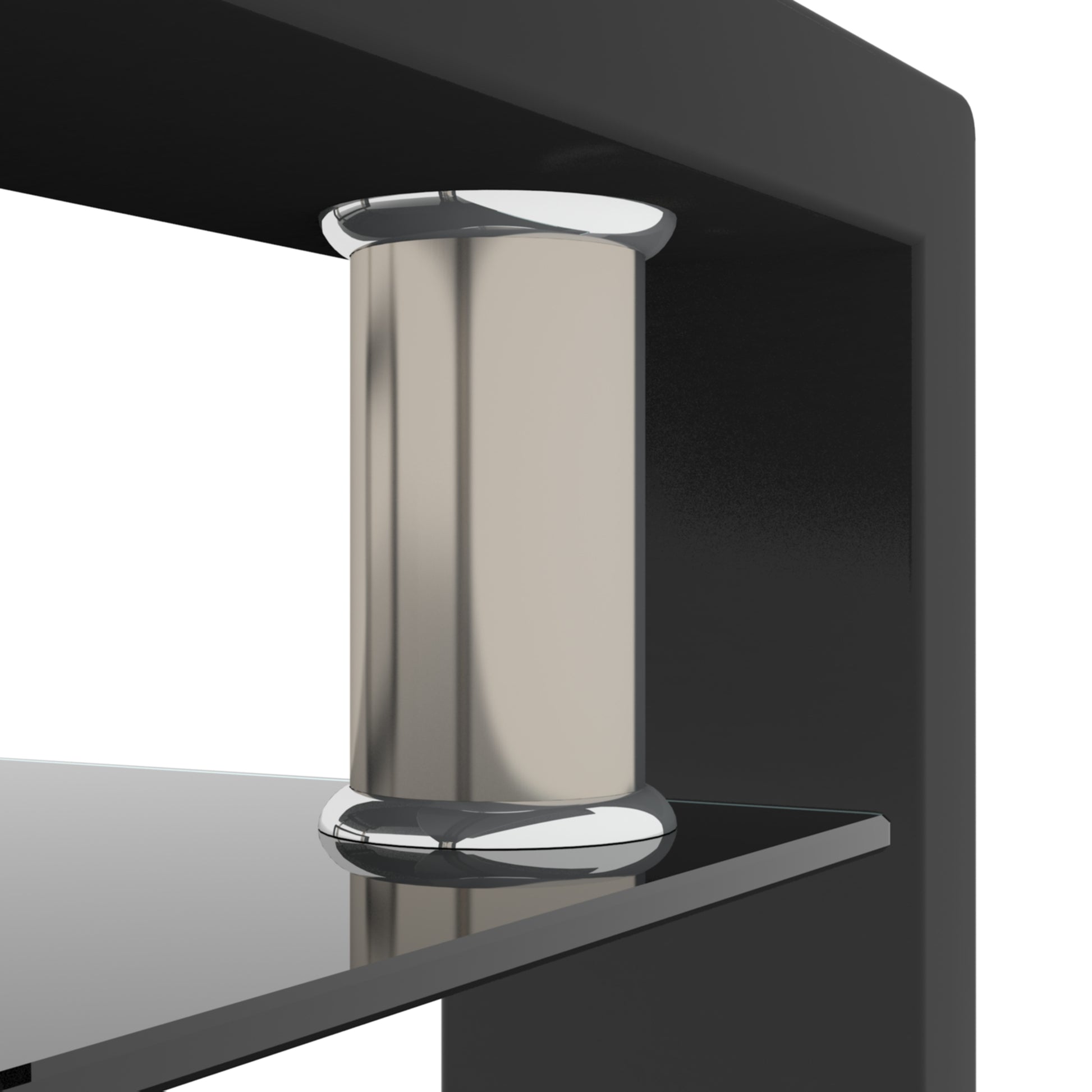 Rectangle Black Glass Coffee Table, Clear Coffee Table,Modern Side Center Tables for Living Room,Living Room Furniture (Old Sku:W24138125) image 8