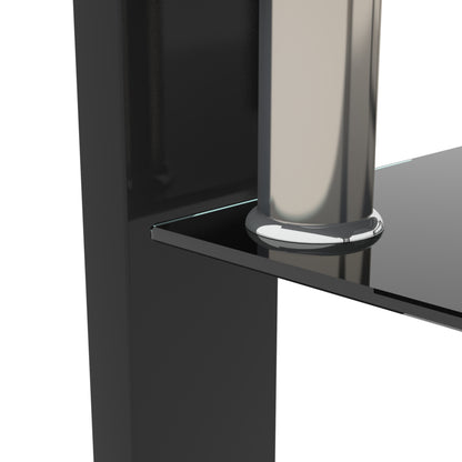 Rectangle Black Glass Coffee Table, Clear Coffee Table,Modern Side Center Tables for Living Room,Living Room Furniture (Old Sku:W24138125) image 10