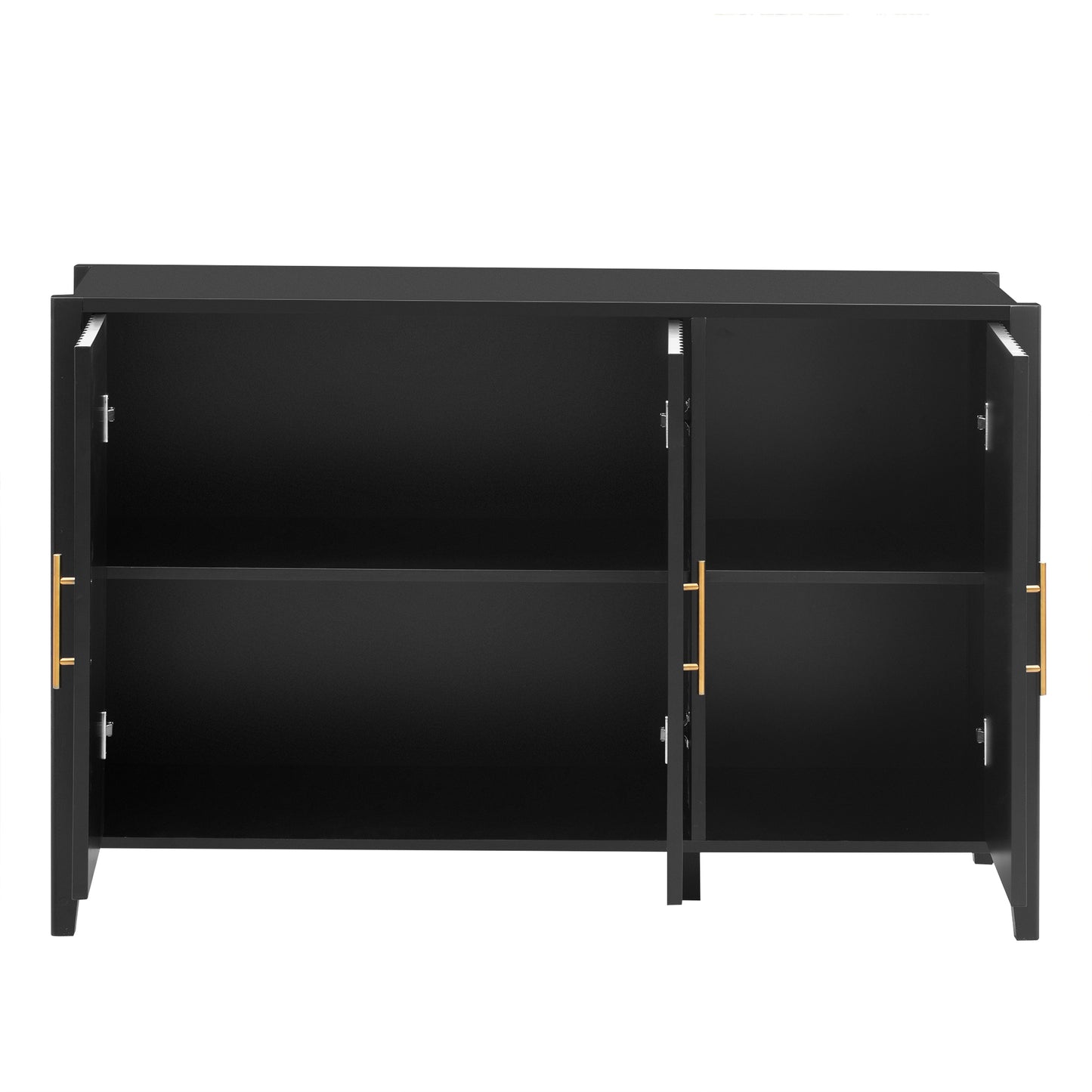 U-Style Wavy 3-Door Sideboard with Solid Pine Legs, Painted Finish Storage Cabinet with American Style for Living Room, Entryway, Kitchen, and Home Office. image 12