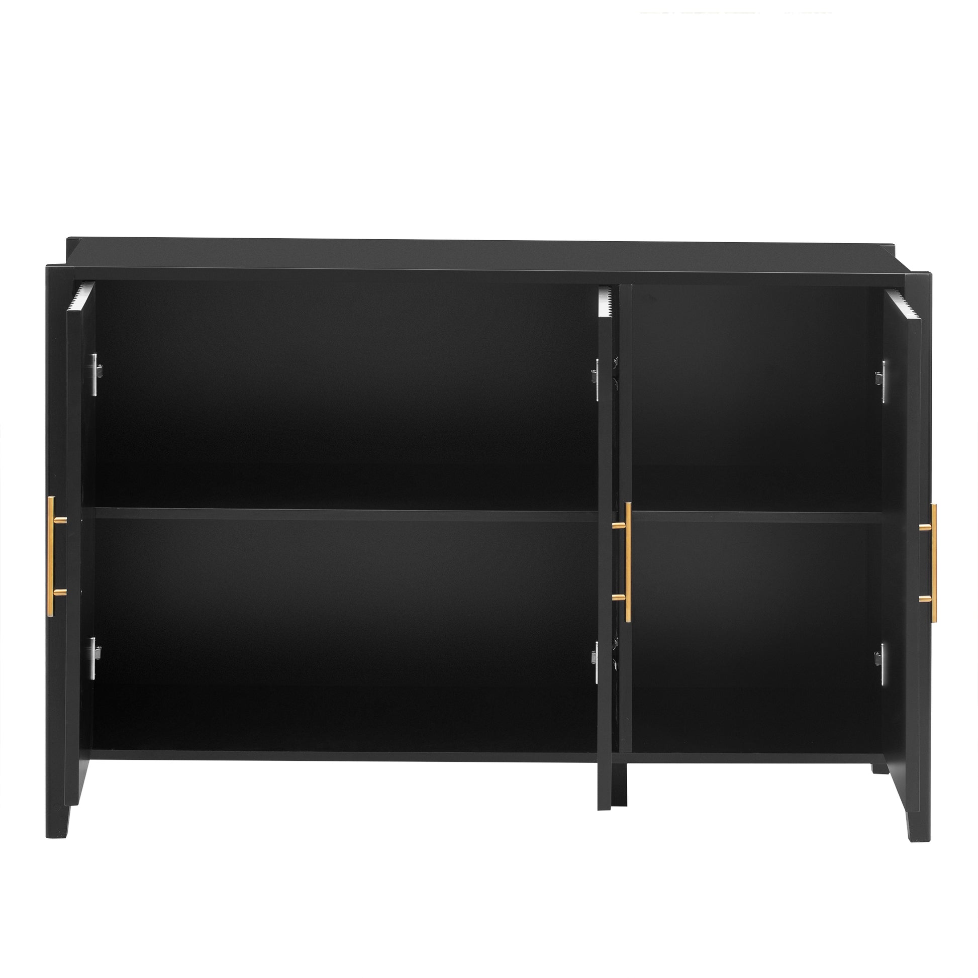 U-Style Wavy 3-Door Sideboard with Solid Pine Legs, Painted Finish Storage Cabinet with American Style for Living Room, Entryway, Kitchen, and Home Office. image 12
