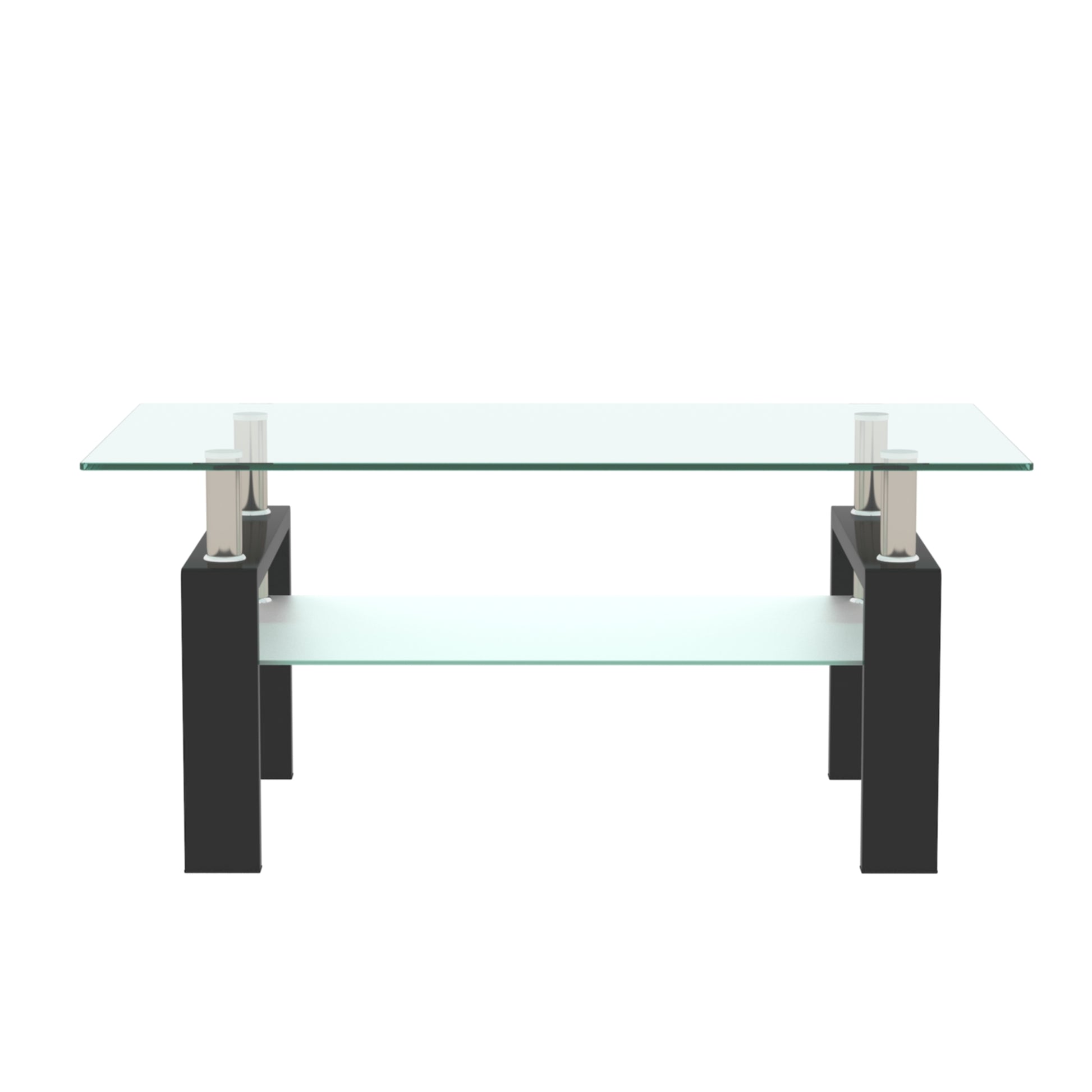 Rectangle Glass Coffee Table, Clear Coffee Table, Modern Side Center Tables for Living Room, Living Room Furniture (Old Sku:W24135188) image 7