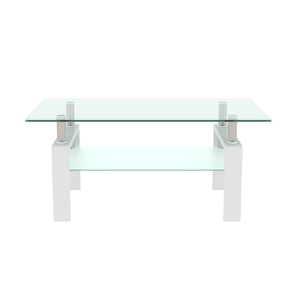 Rectangle Glass Coffee Table, Clear Coffee Table, Modern Side Center Tables for Living Room, Living Room Furniture (Old Sku:W24136821) image 4