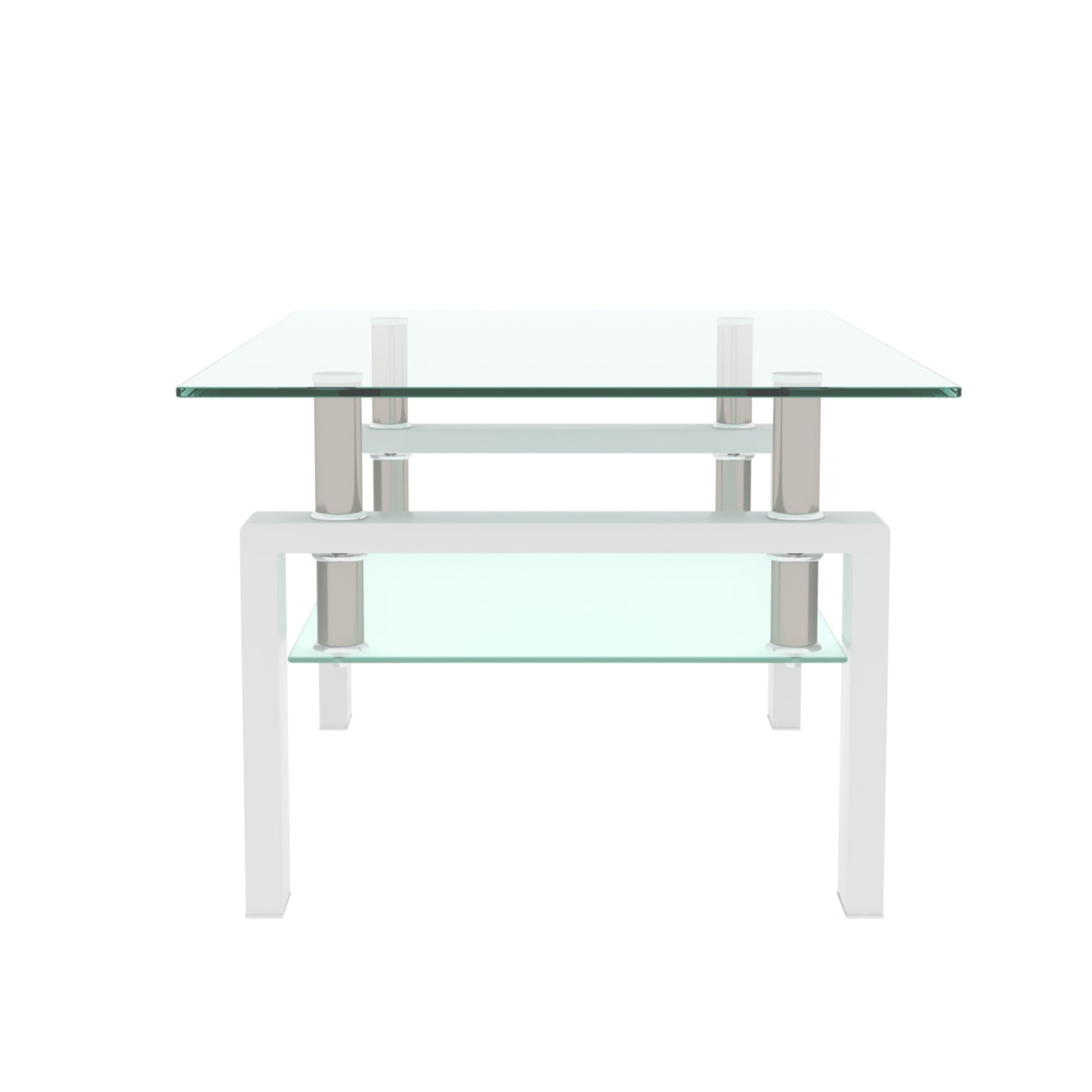 Rectangle Glass Coffee Table, Clear Coffee Table, Modern Side Center Tables for Living Room, Living Room Furniture (Old Sku:W24136821) image 3