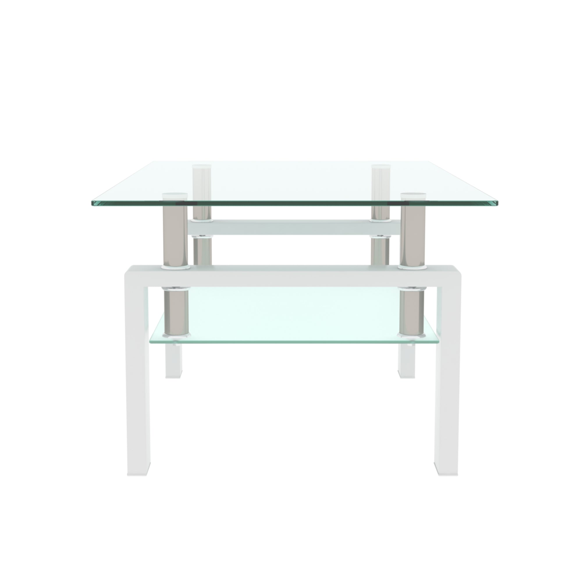Rectangle Glass Coffee Table, Clear Coffee Table, Modern Side Center Tables for Living Room, Living Room Furniture (Old Sku:W24136821) image 3