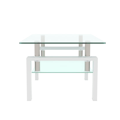 Rectangle Glass Coffee Table, Clear Coffee Table, Modern Side Center Tables for Living Room, Living Room Furniture (Old Sku:W24136821) image 3