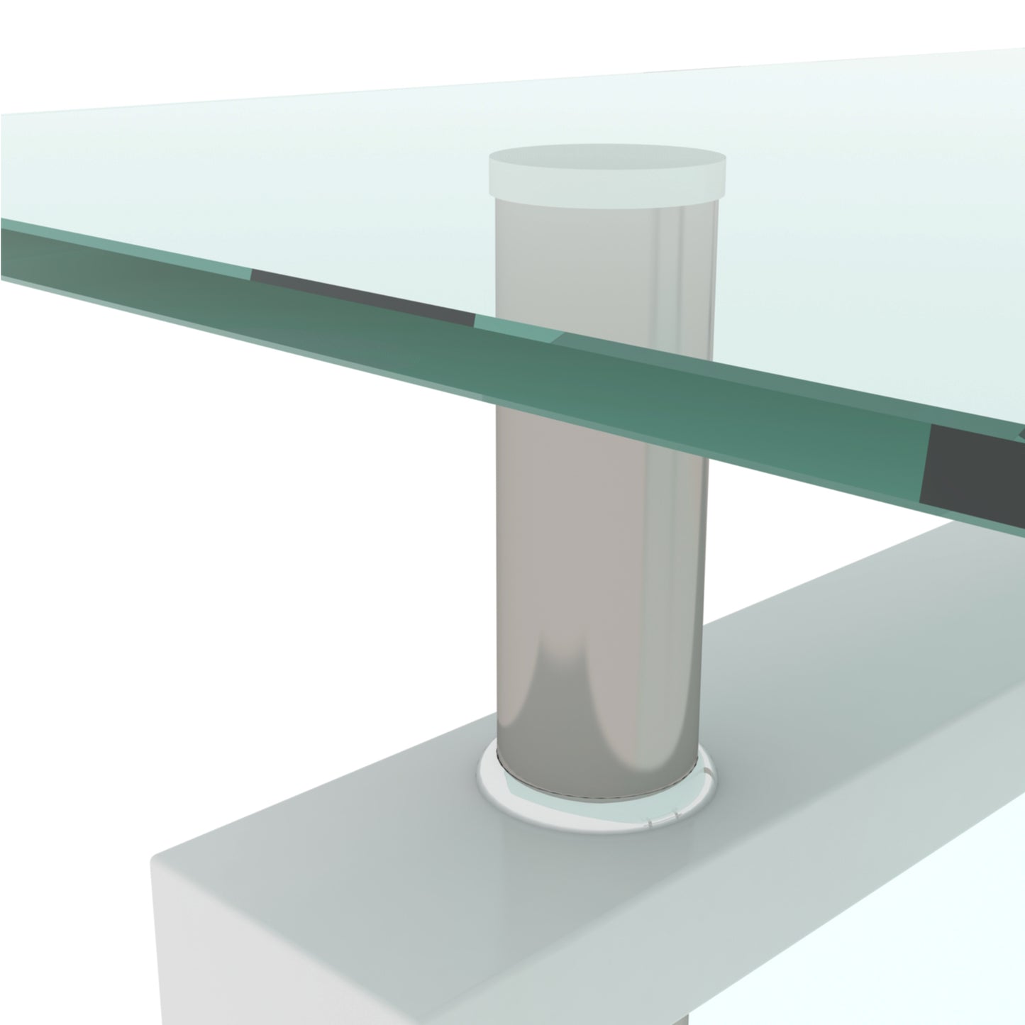 Rectangle Glass Coffee Table, Clear Coffee Table, Modern Side Center Tables for Living Room, Living Room Furniture (Old Sku:W24136821) image 8